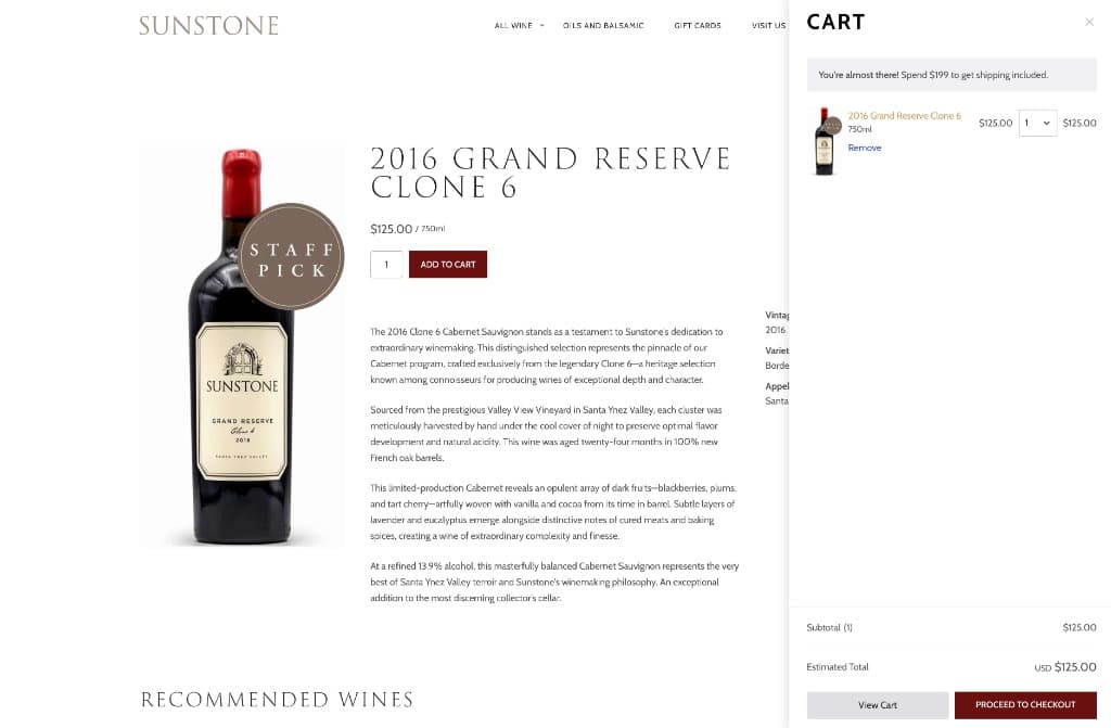Art-directed Sunstone California bottle and product photography