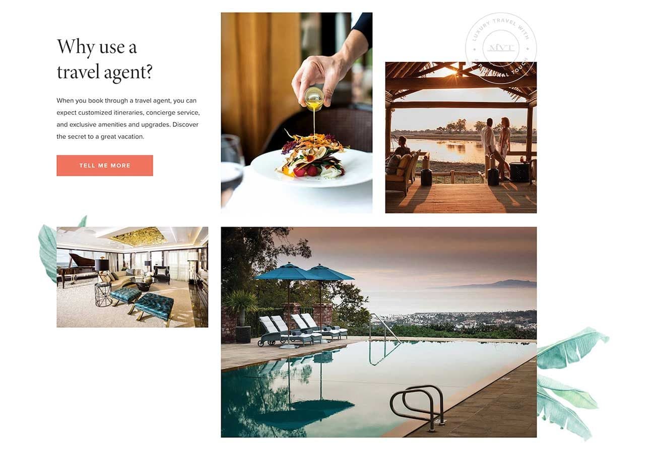 Montecito Village Travel page explaining why to use a travel agent