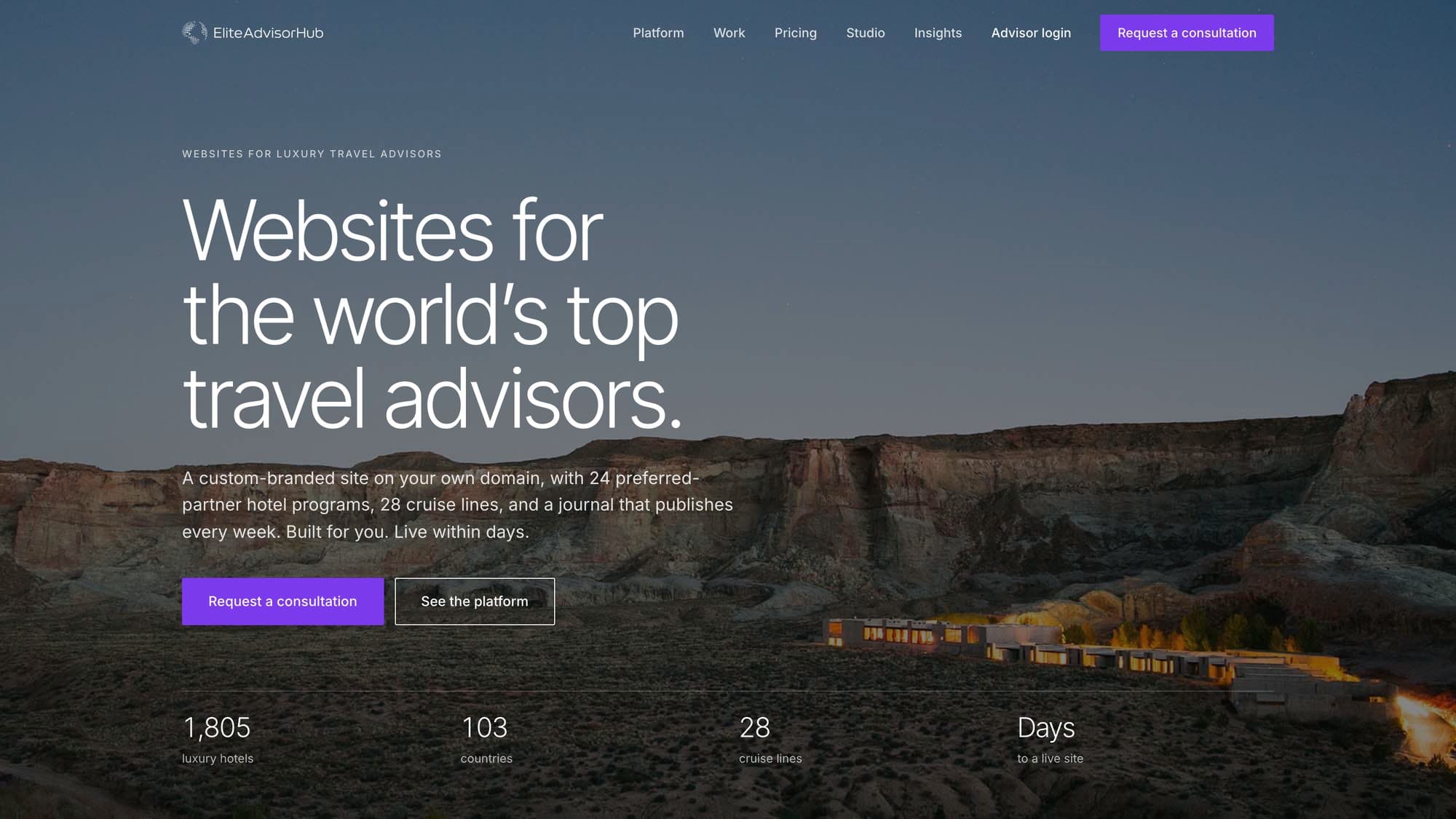 EliteAdvisorHub homepage