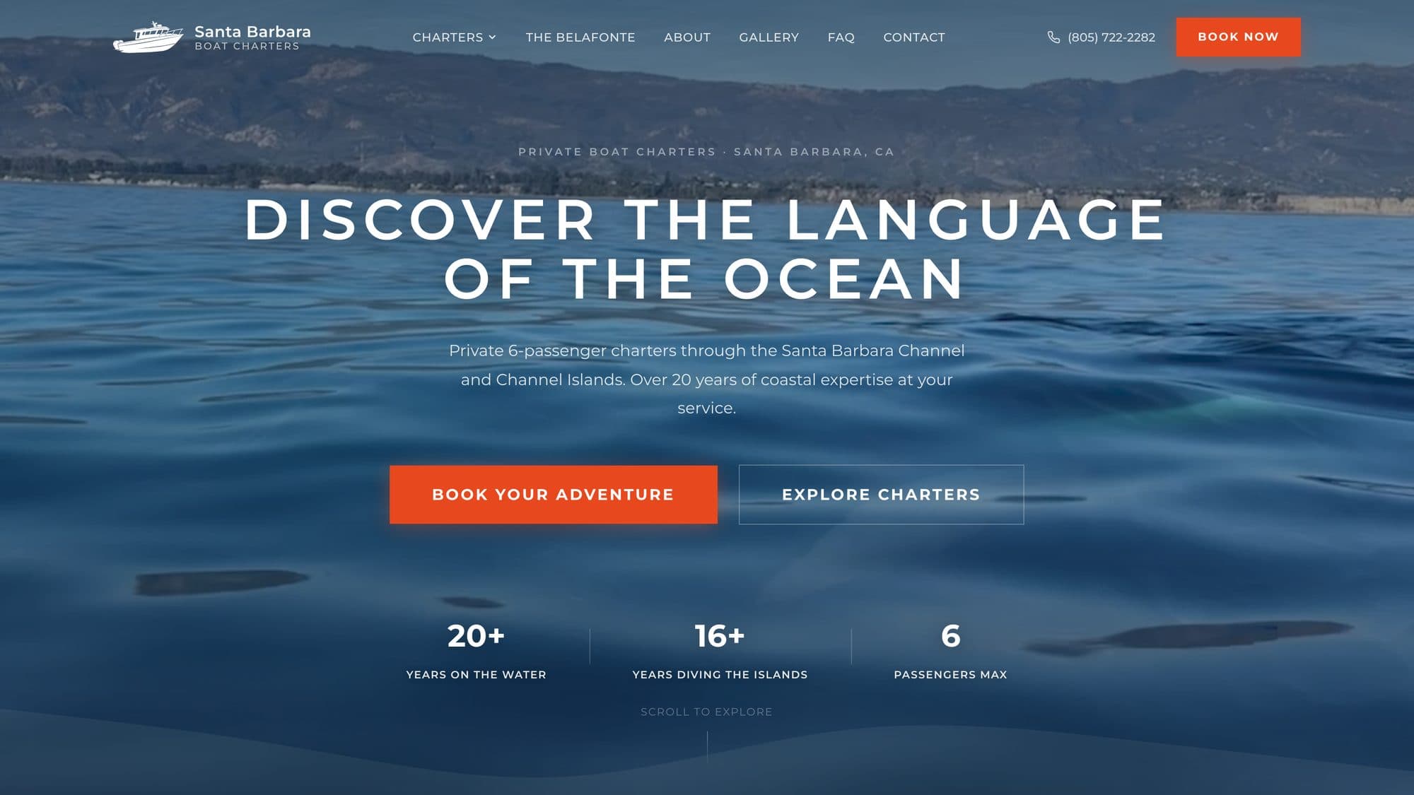 SB Boat Charters homepage